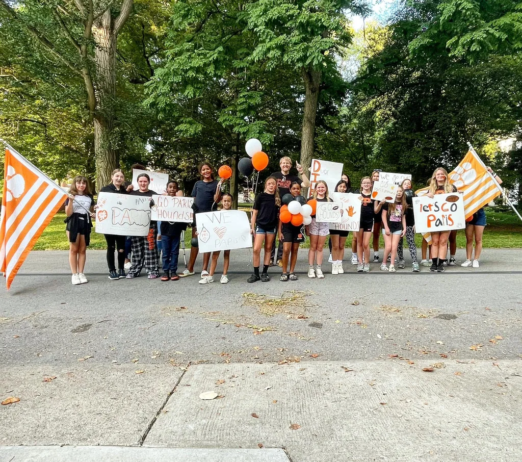 Students and community members celebrating together