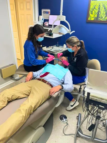 Student participating in a dental career pathway