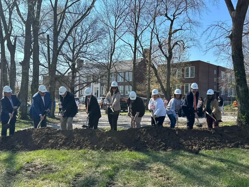 Groundbreaking ceremony for the elementary school renovation