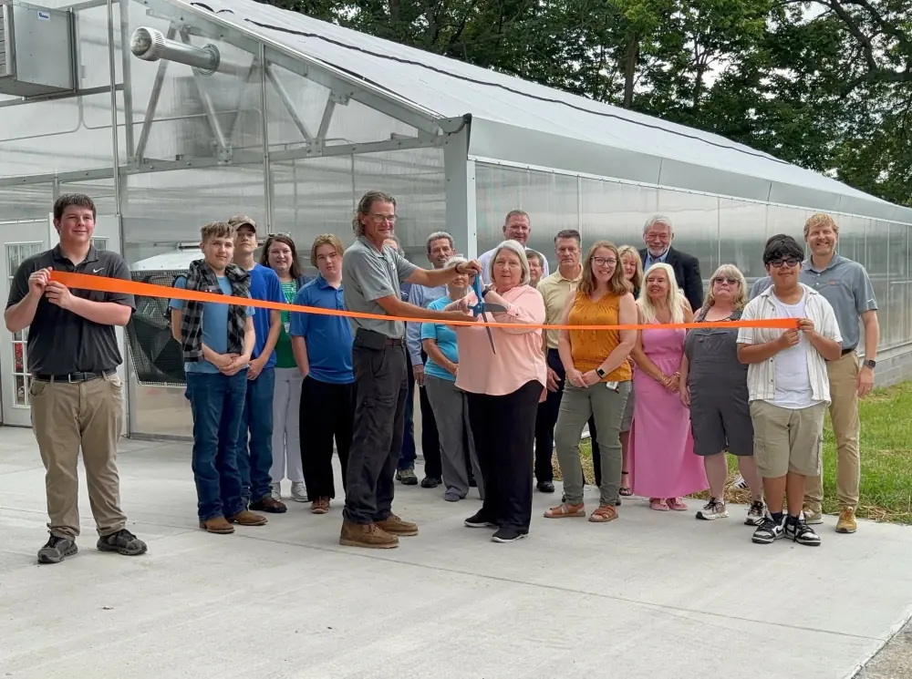 Ribbon-cutting ceremony at the district’s new greenhouse